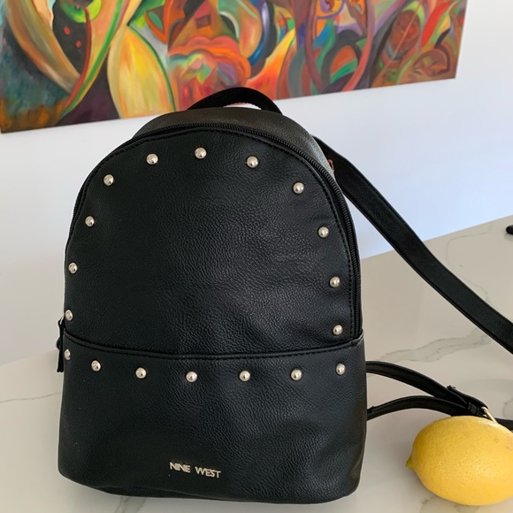 Nine West small studded backpack purse (black) - Picture 2 of 3